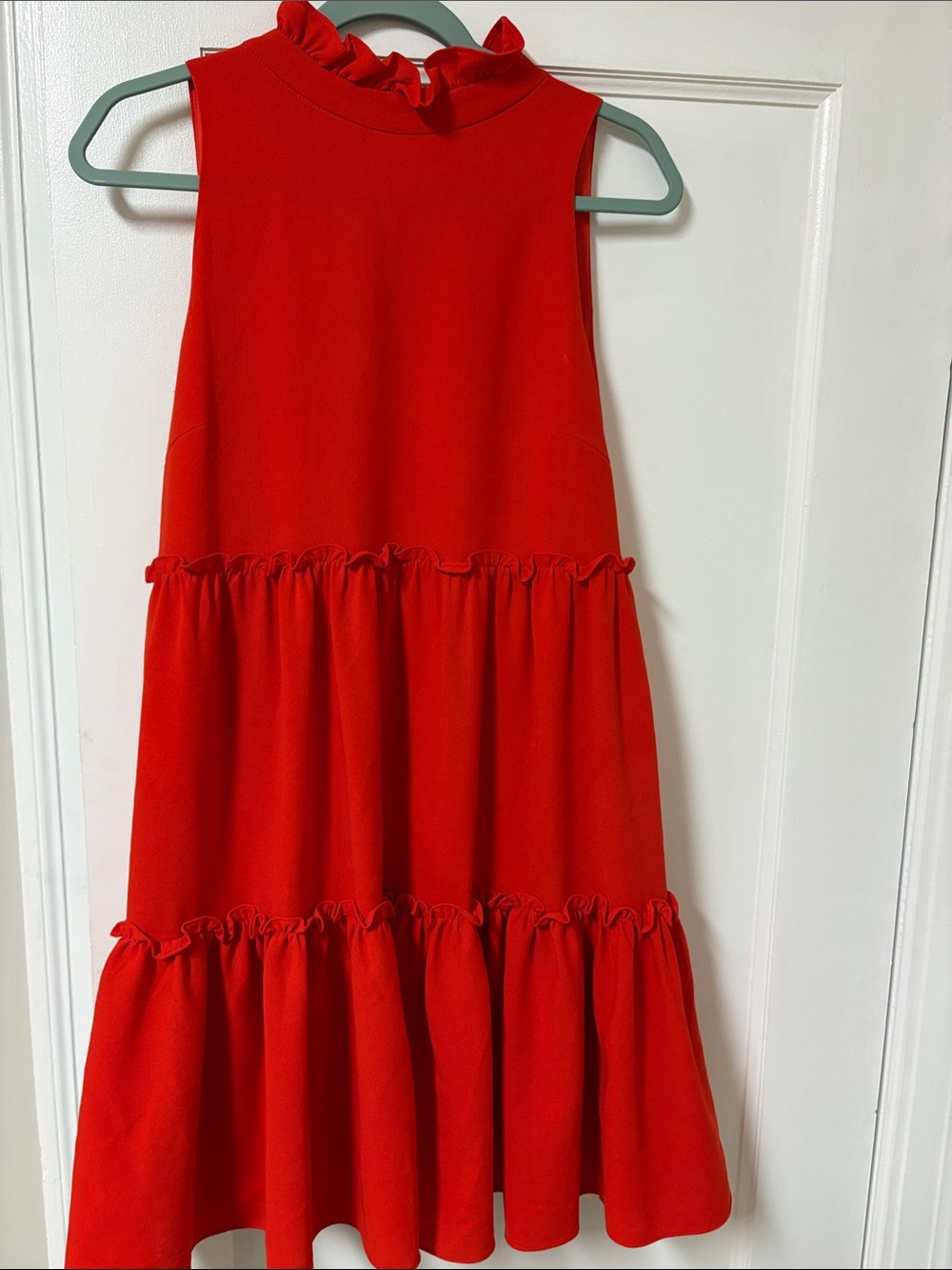 Elliatt Vibrant Red Sleeveless Ruffle-Tiered Mini Dress